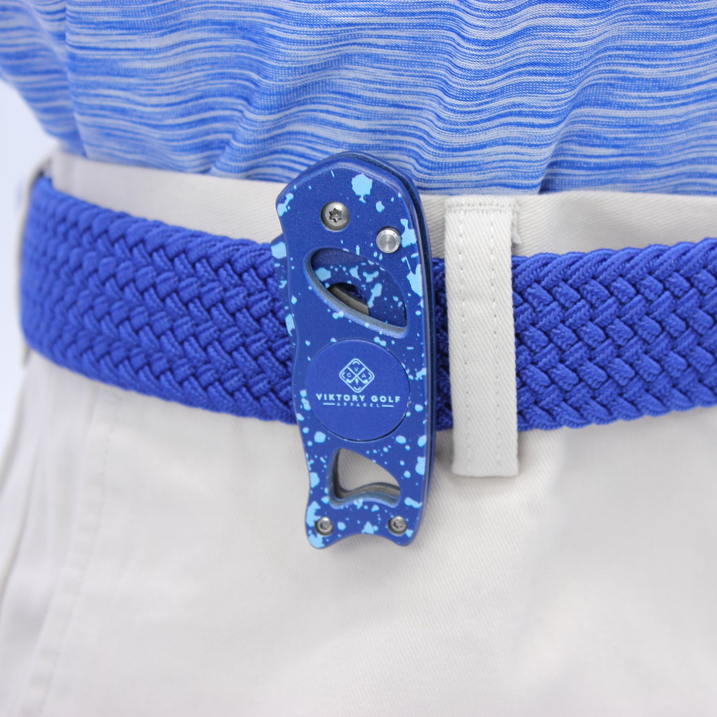 Braided Elastic Golf Belt - Signature Series (Admiral Blue)