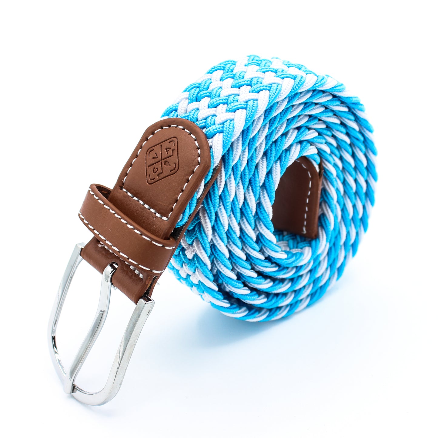 Braided Elastic Golf Belt - Signature Series (Baby Blue & Frost White)