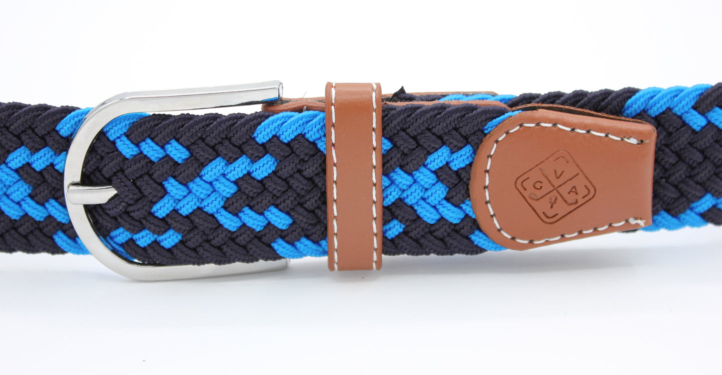 Braided Elastic Golf Belt - Signature Series (Black & Blue)