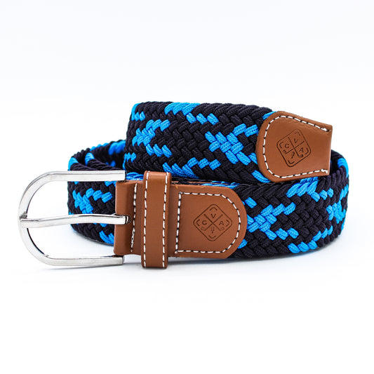 Braided Elastic Golf Belt - Signature Series (Black & Blue)