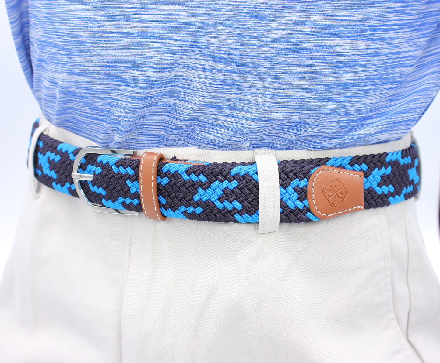 Braided Elastic Golf Belt - Signature Series (Black & Blue)