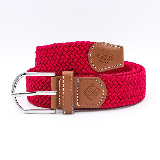 Braided Elastic Golf Belt - Signature Series (Crimson Red)